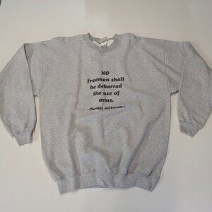Vintage Hanes Gray Sweatshirt Large with Thomas Jefferson/Virginia Constitution